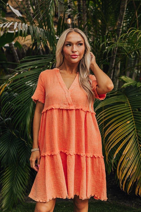 Summer Mimosa Babydoll Dress in Tangerine Product Image