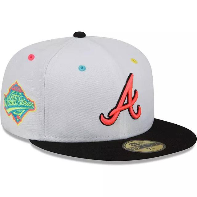 Mens New Era /Black Atlanta Braves 1995 World Series Champions Neon Eye 59FIFTY Fitted Hat Product Image