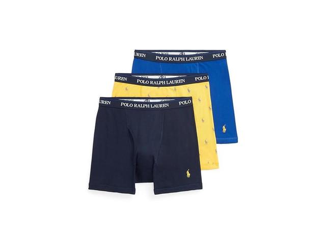 Polo Ralph Lauren 3-Pack Classic Fit Boxer Briefs (Cruise Navy/Yellowfin/Rugby Royal All Over Pony Player/Rugby Royal) Men's Underwear Product Image