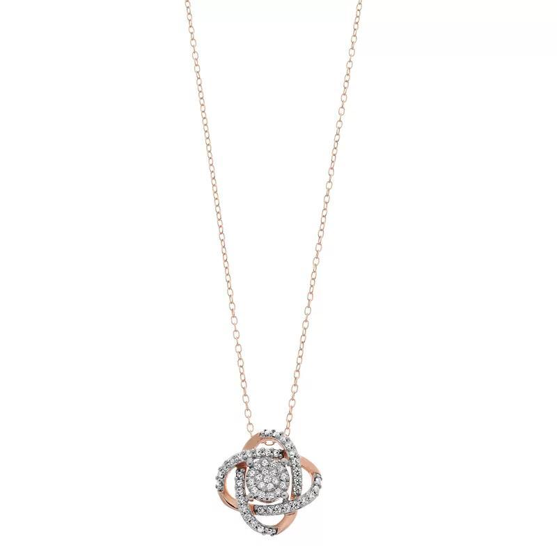 1/4 Carat T.W Diamond Fashion Pendant Necklace, Womens Pink Tone Product Image