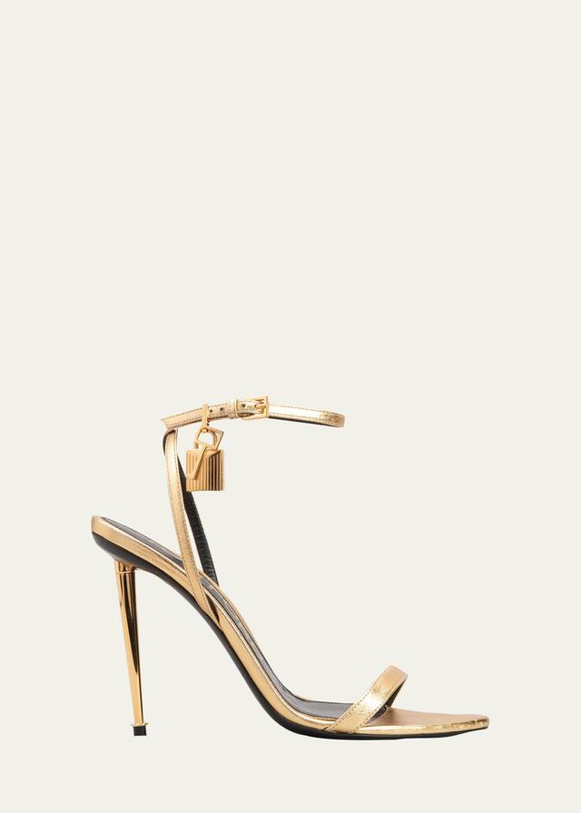 TOM FORD Padlock Naked Metallic Pointy Toe Sandal Product Image