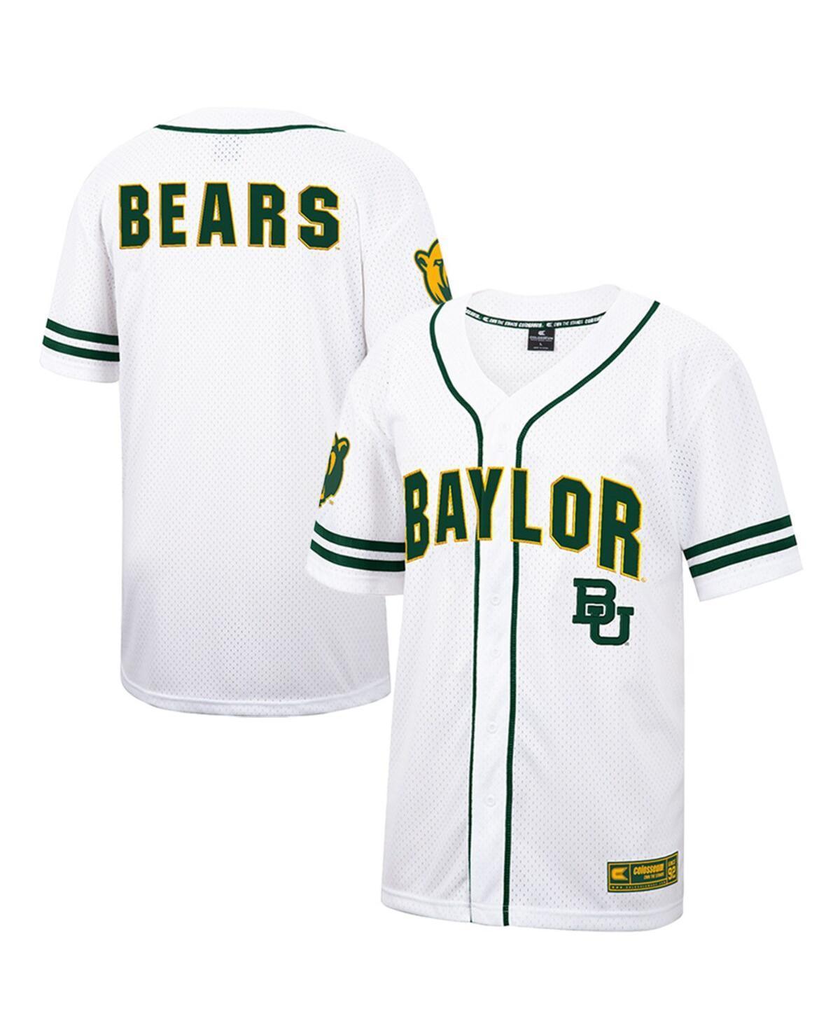 Mens Colosseum White, Green Baylor Bears Free Spirited Baseball Jersey - White, Green Product Image