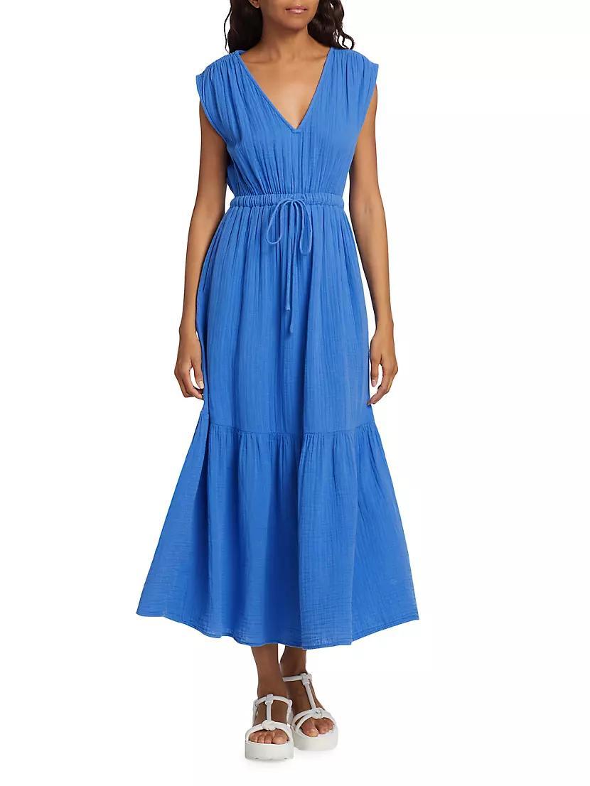 Rosalie Cotton Tie-Waist Maxi Dress Product Image