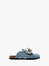 CHAIN LOAFER SUEDE MULES in blue | JW Anderson US  Product Image