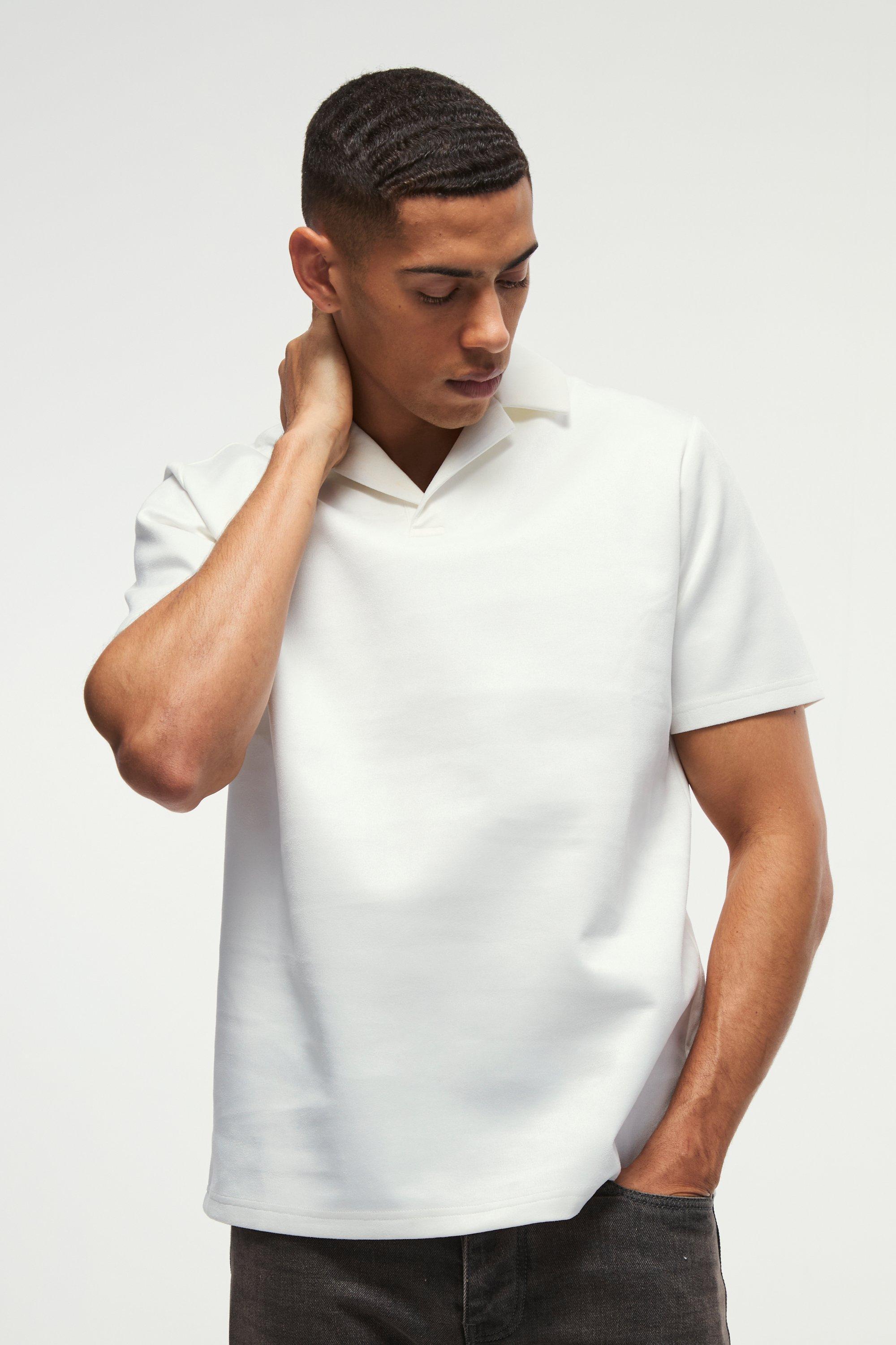 Revere Suede Brushed Polo | boohooMAN USA Product Image