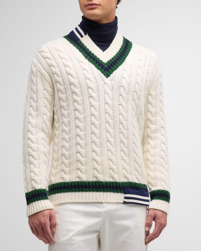 Moncler x Palm Angels Mens Mixed-Stripe Cable Sweater Product Image