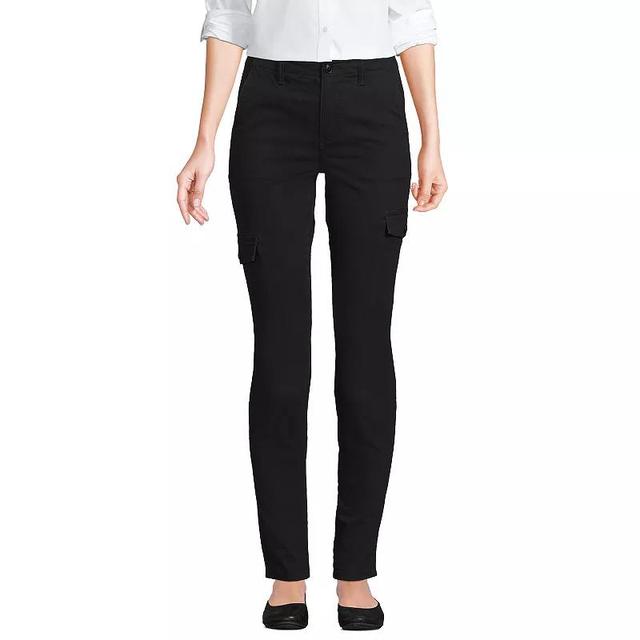 Womens Lands End Mid Rise Slim Cargo Chino Pants Product Image