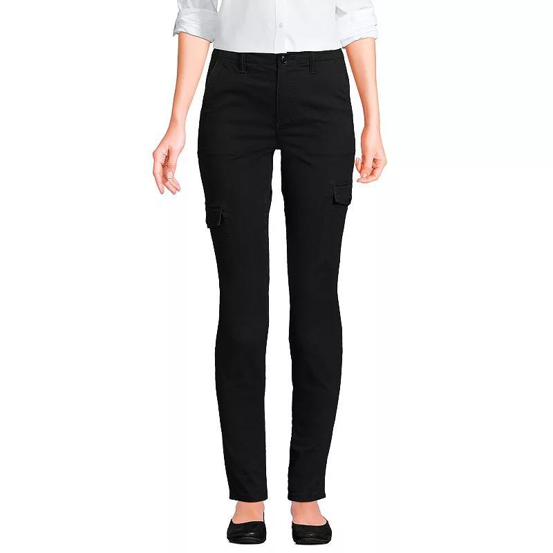 Petite Lands End Mid Rise Slim Cargo Chino Pants, Womens Product Image