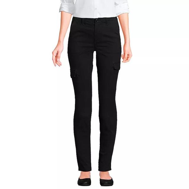 Petite Lands End Mid Rise Slim Cargo Chino Pants, Womens Product Image