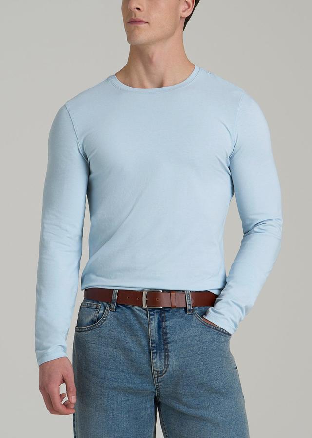 The Essential SLIM-FIT Long Sleeve Tee for Tall Men in Ice Blue Product Image