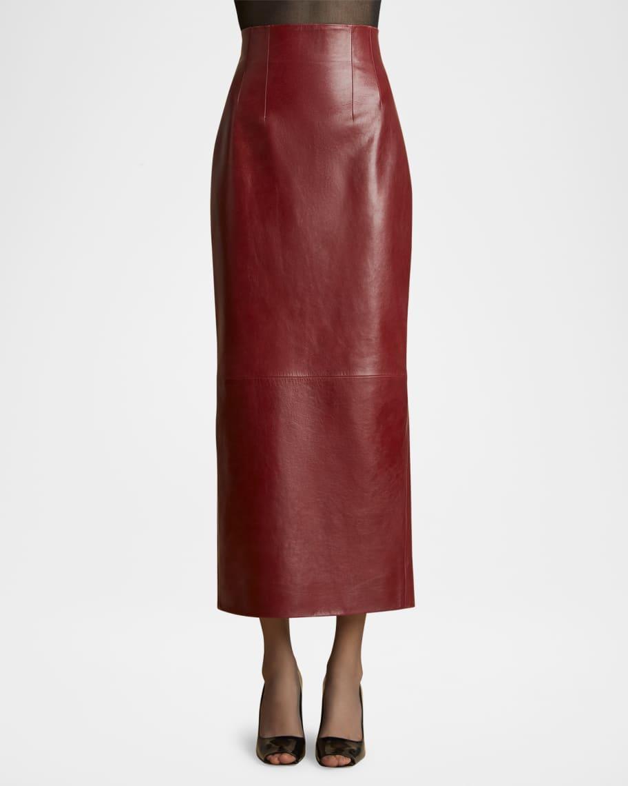 Loxley Long Leather Pencil Skirt Product Image