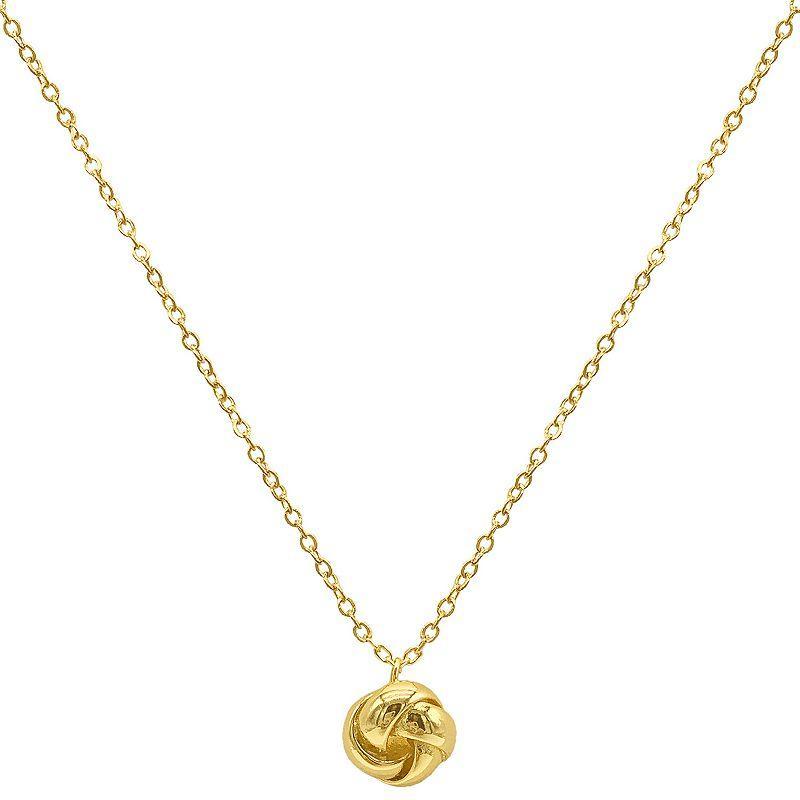 Adornia 14k Gold Plated Knot Pendant Necklace, Womens Yellow Product Image