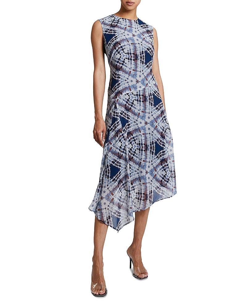 Cecilia Asymmetric Abstract-Print Midi Dress Product Image