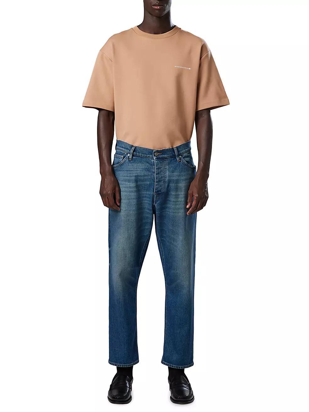 Straight-Leg Cotton-Blend Jeans Product Image