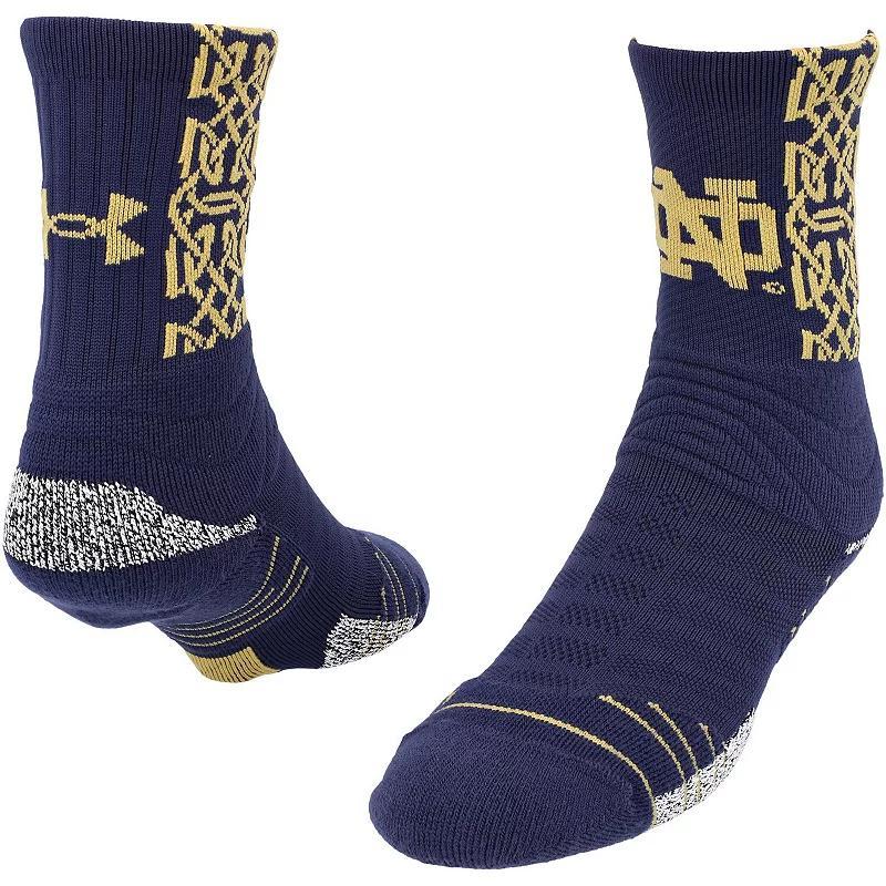 Mens Under Armour Notre Dame Fighting Irish Special Games Playmaker Crew Socks Blue Product Image