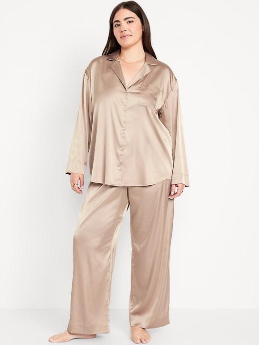 Satin Pajama Pant Set Product Image