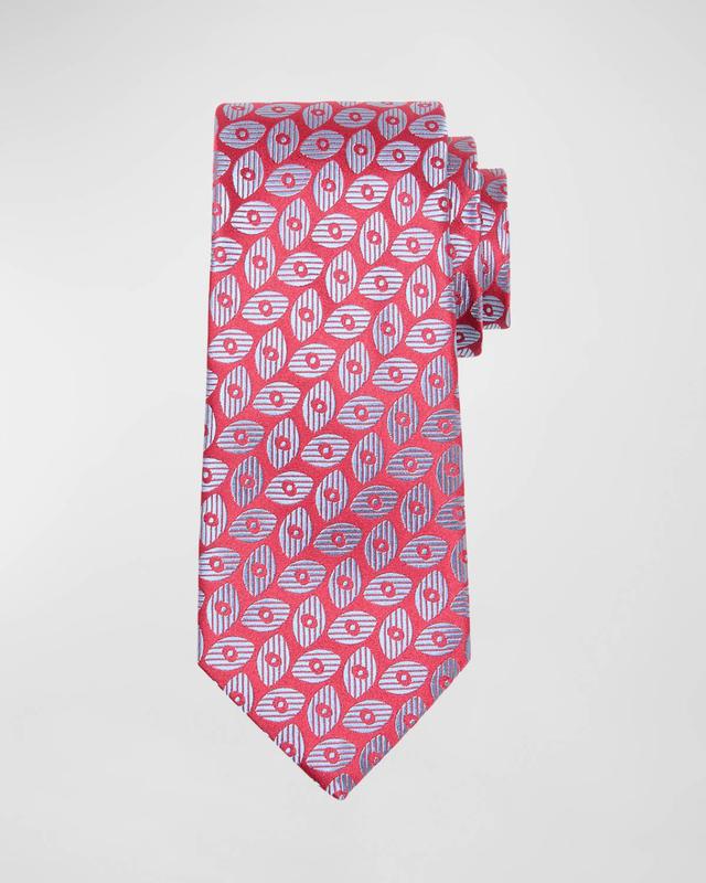 Mens Oval Jacquard Silk Tie Product Image