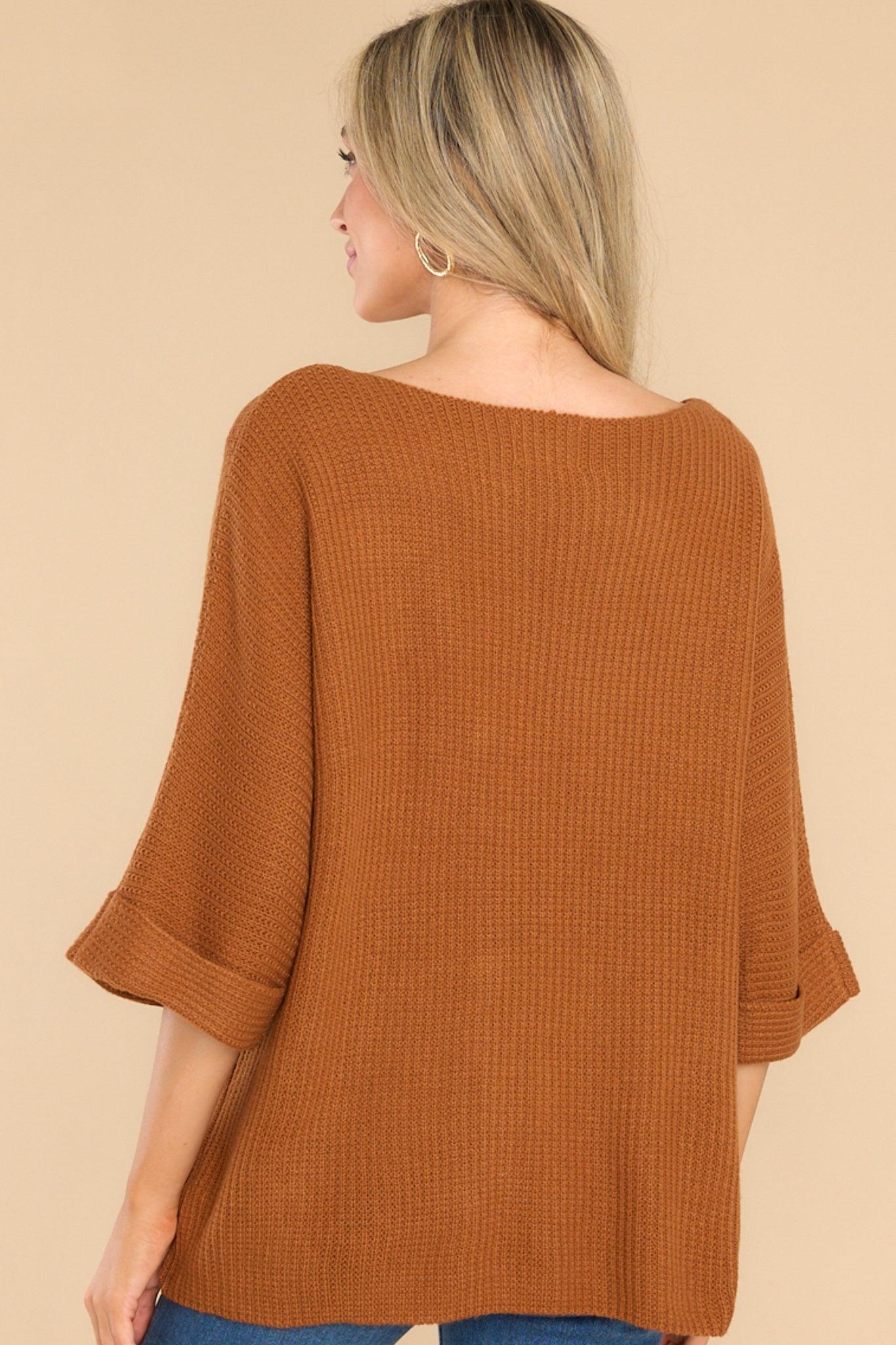 Totally Trendy Rust Orange Sweater Top Product Image