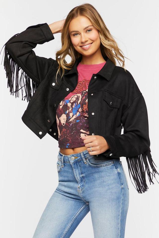 Faux Suede Fringe Jacket | Forever 21 Product Image