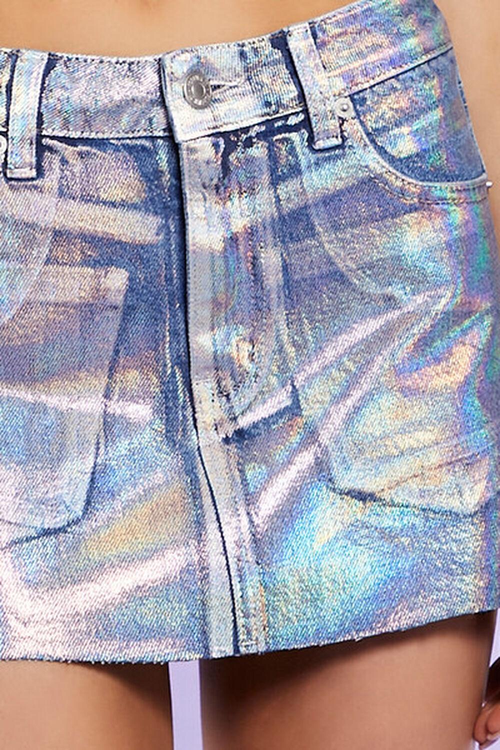 Iridescent Denim Mini Skirt | Forever 21 Product Image