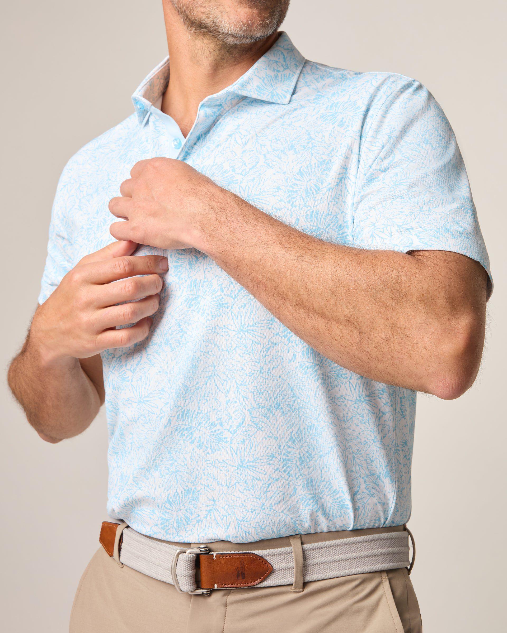 Hideaway Printed Mesh Performance Polo Male Product Image