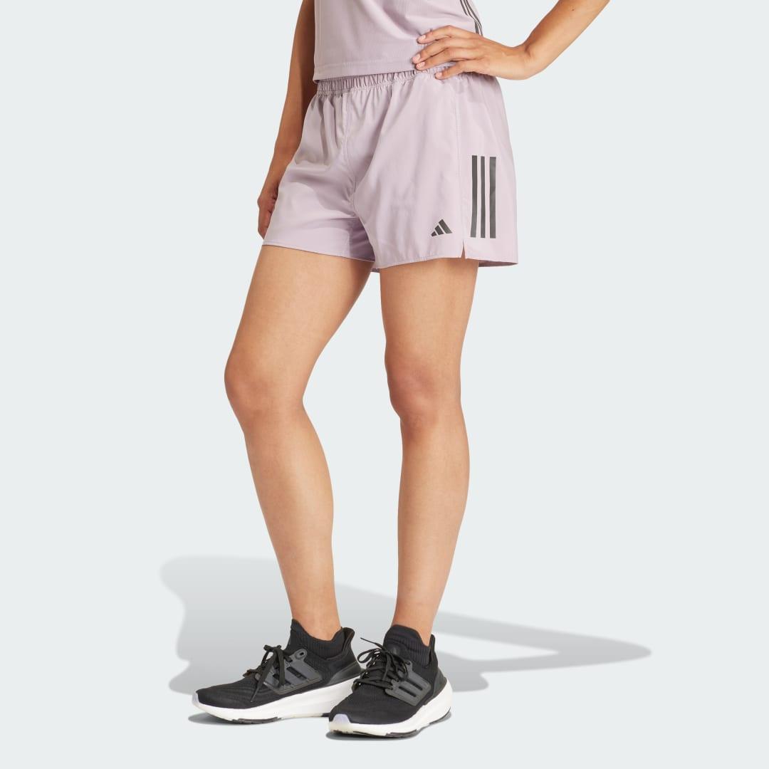 adidas Own the Run Shorts Preloved Fig XS 4 Womens Product Image