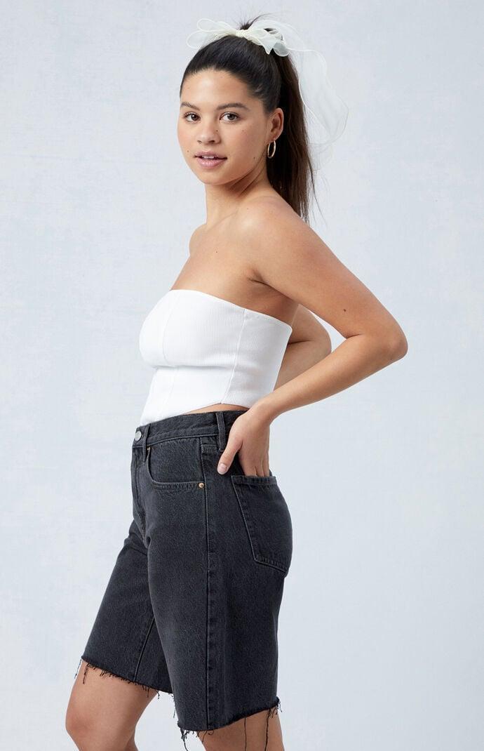 Women's Eco Black Raw Cut Baggy Jorts Product Image