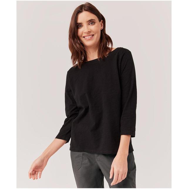 Organic Cotton Relaxed Slub Boatneck Top Product Image