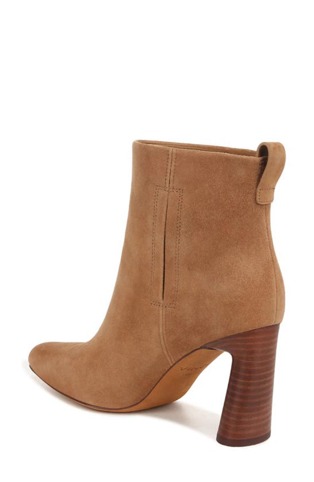 Hillside Suede Ankle Booties In Dark Amber Product Image