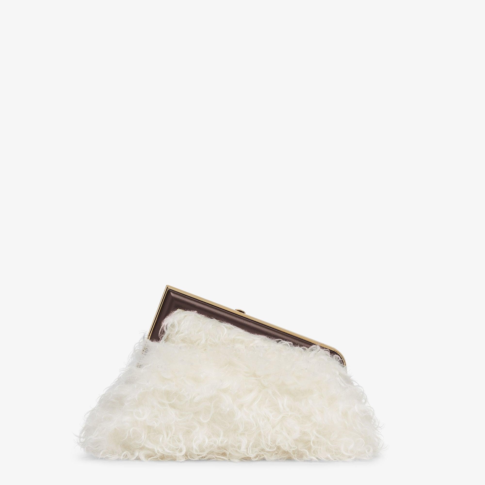 Fendi First SmallWhite mohair wool bag Product Image