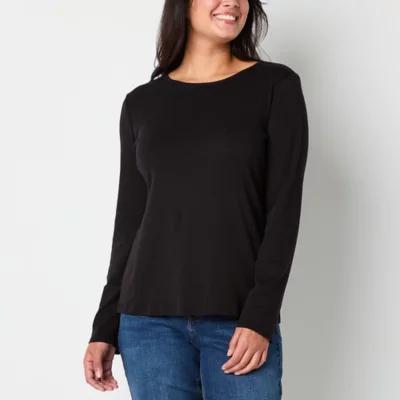 Liz Claiborne Womens Tall Crew Neck Long Sleeve T-Shirt Product Image