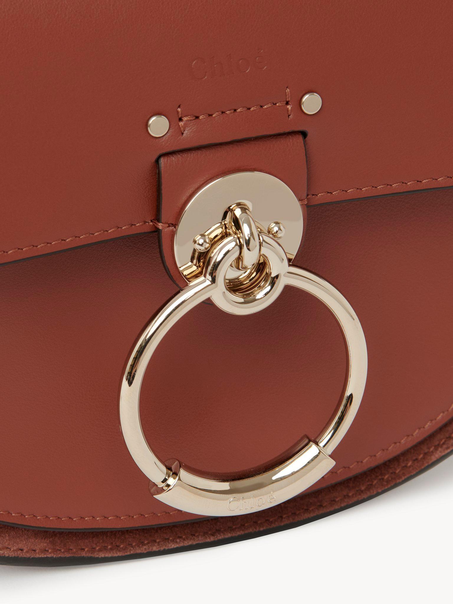 Small Tess bag in shiny & suede leather Product Image