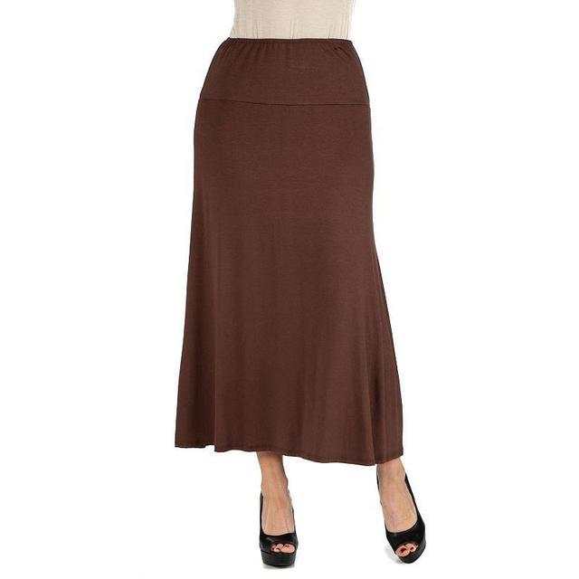 Womens 24seven Comfort Apparel Elastic Waist Midi Skirt Product Image