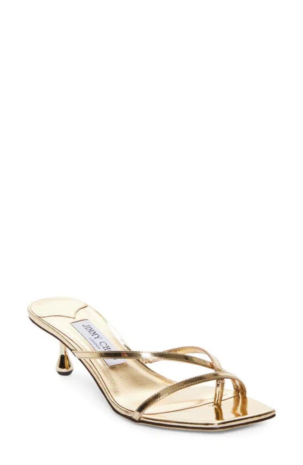 JIMMY CHOO Etana 50mm Sandals In Gold Product Image