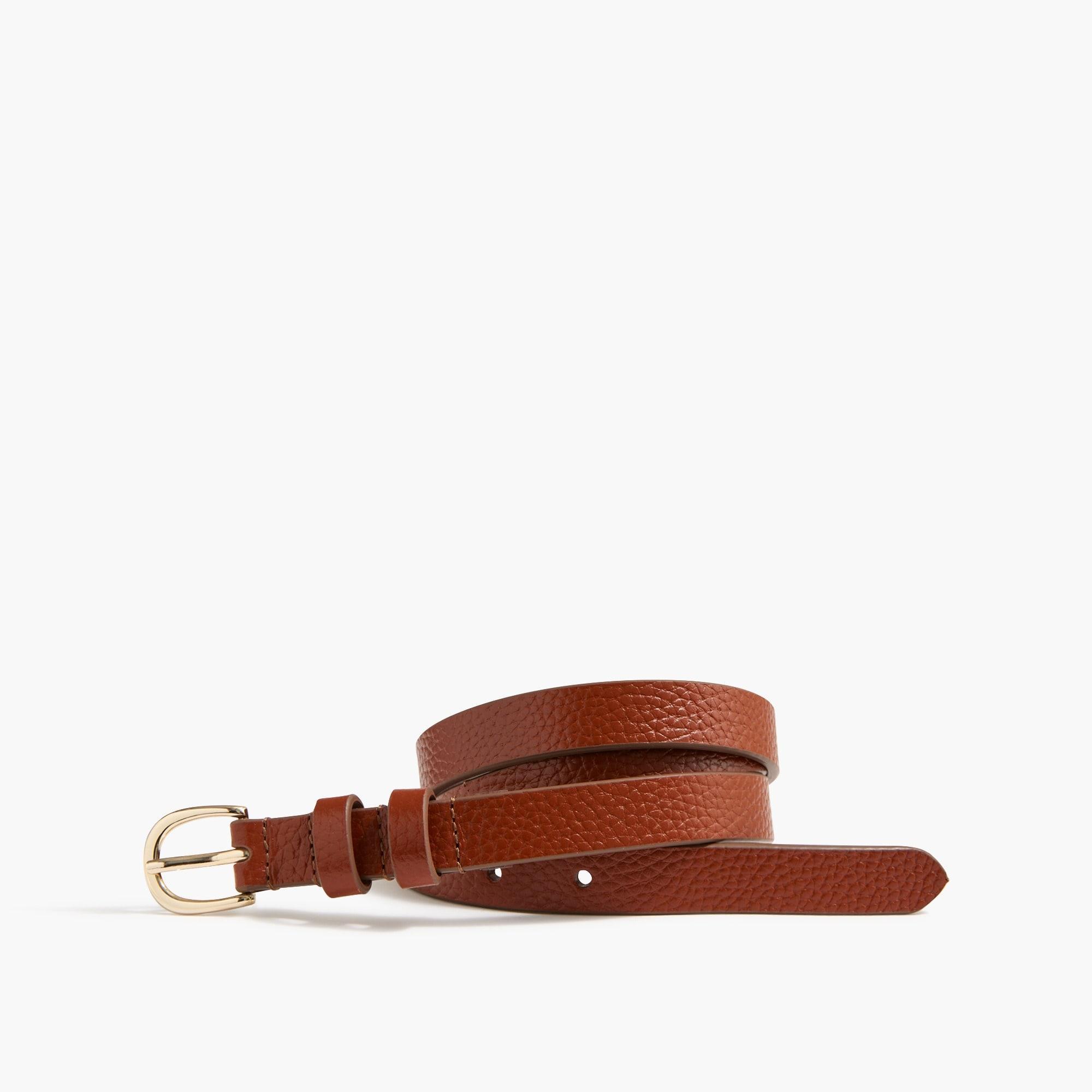 Skinny pebbled leather belt Product Image