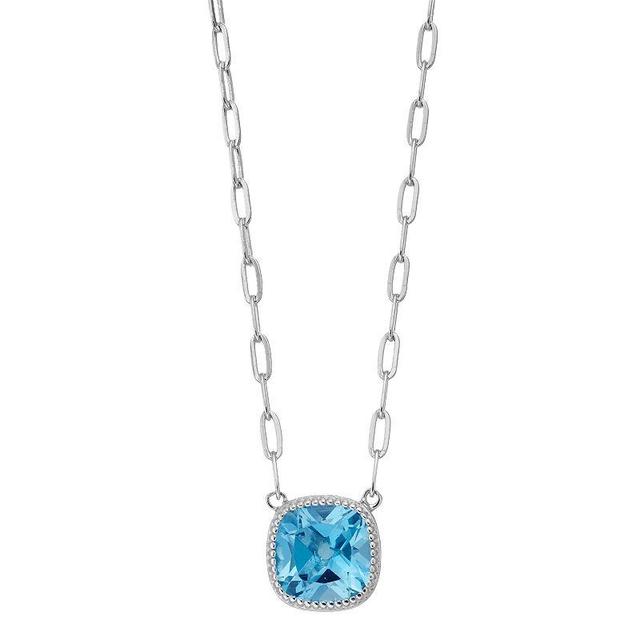 Rosabella Sterling Silver & Swiss Blue Topaz Paper Clip Chain Necklace, Womens Product Image