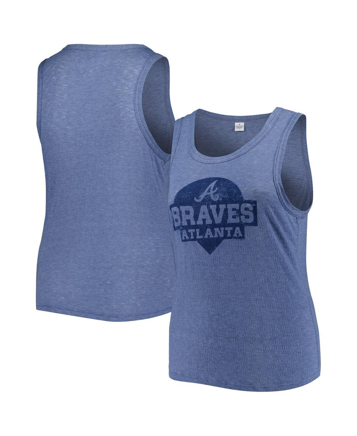 Womens Soft As A Grape Navy Atlanta Braves Plus Size High Neck Tri-Blend Tank Top Product Image