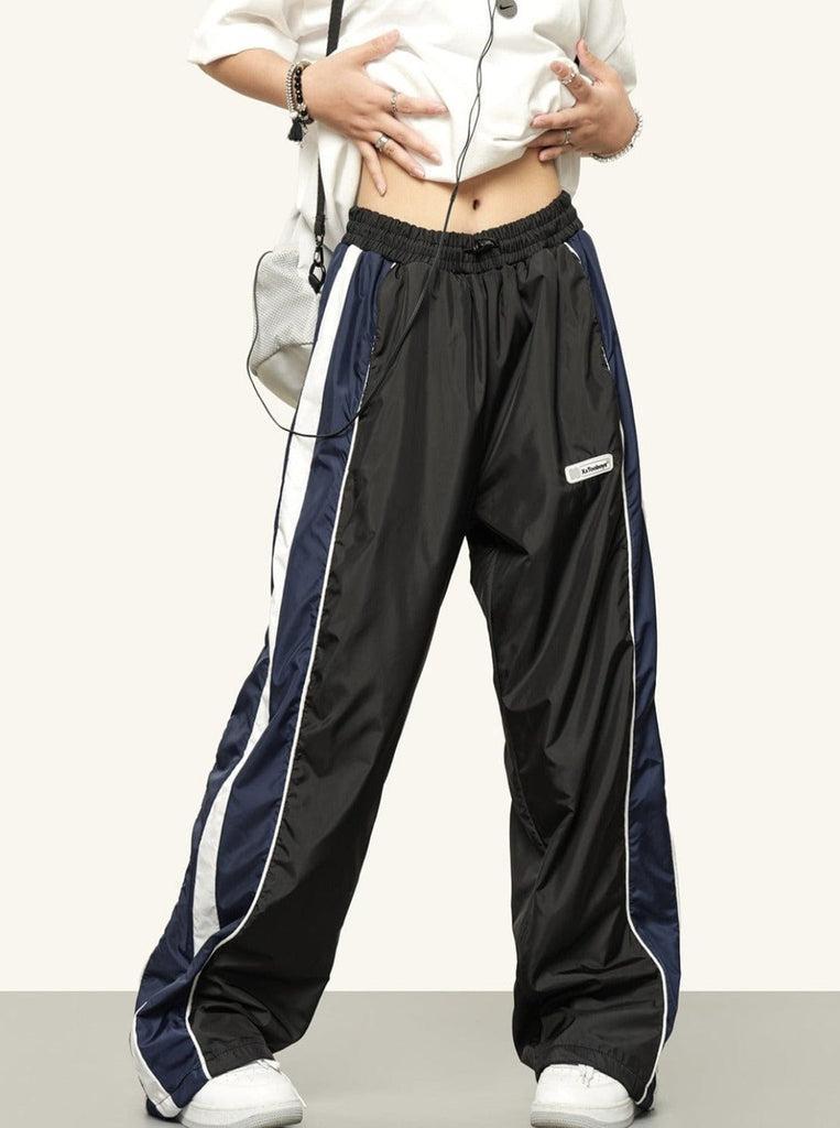 RTK (W) No. 3006 STRIPED NYLON WIDE SPORT PANTS Product Image