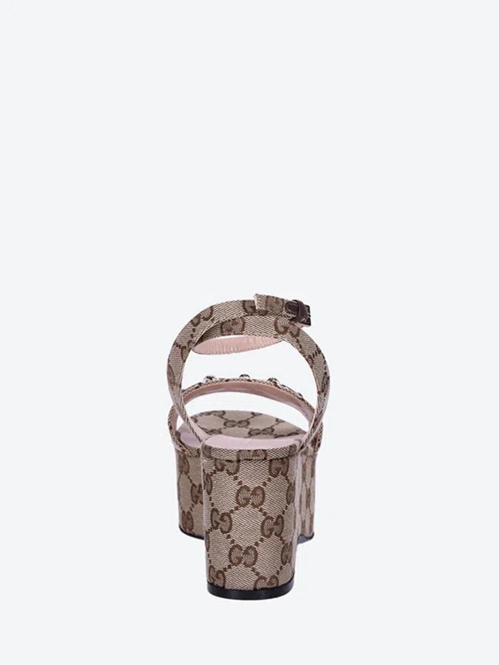 GUCCI 75mm Horsebit Flatform Sandals In Brown Product Image