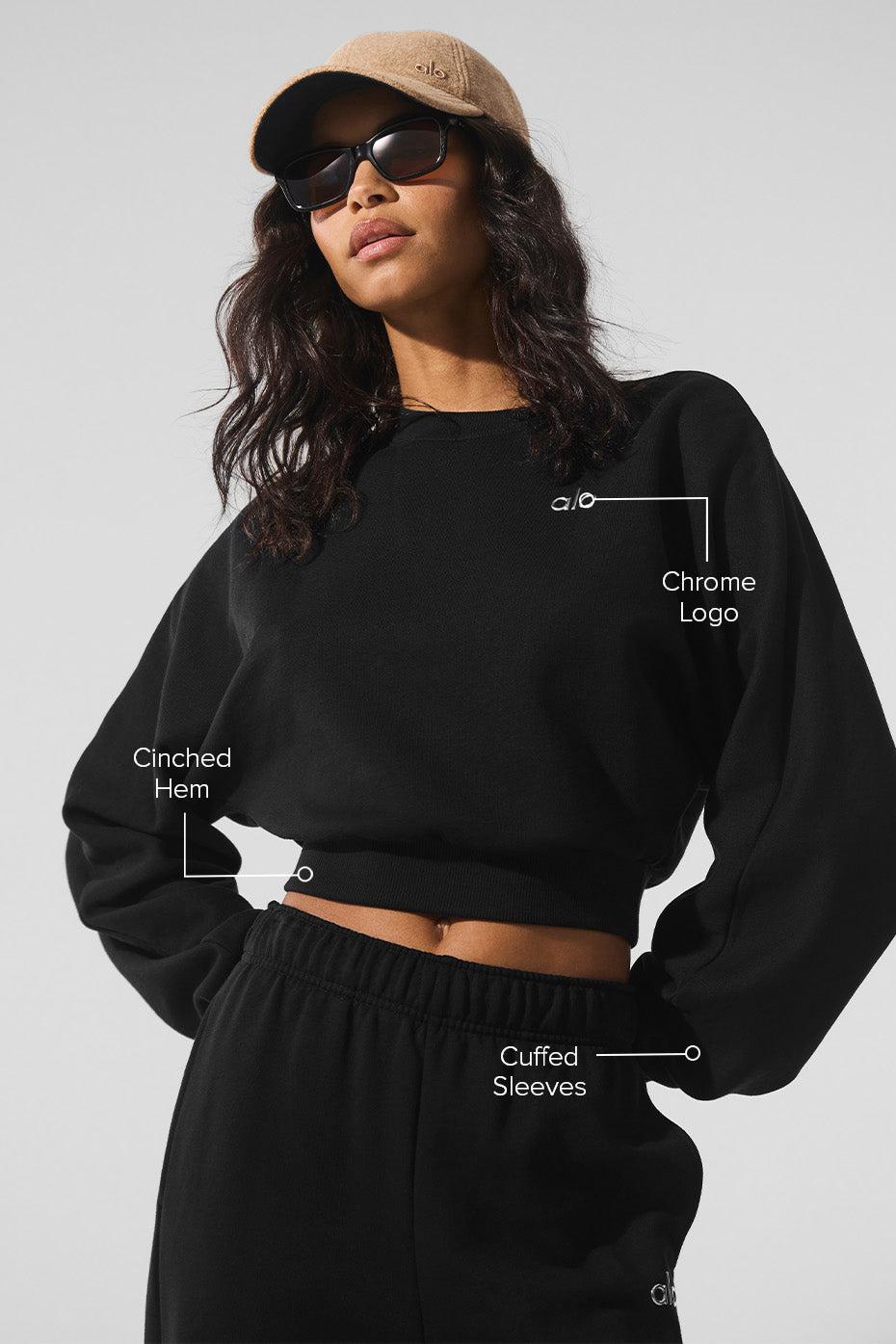 Cropped Accolade Crewneck - Black Female Product Image