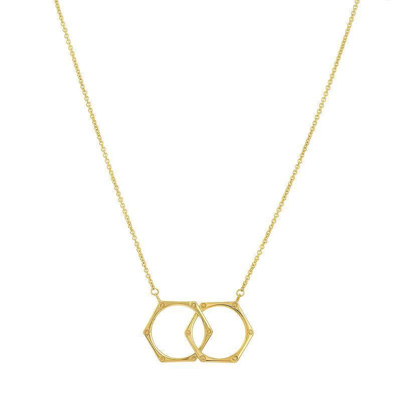 14k Gold Interlocking Hexagon Necklace, Womens Product Image