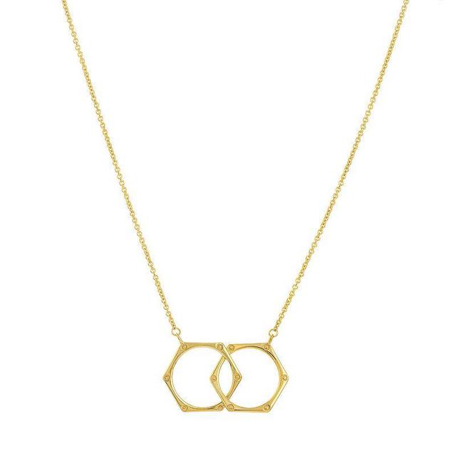 14k Gold Interlocking Hexagon Necklace, Womens Product Image