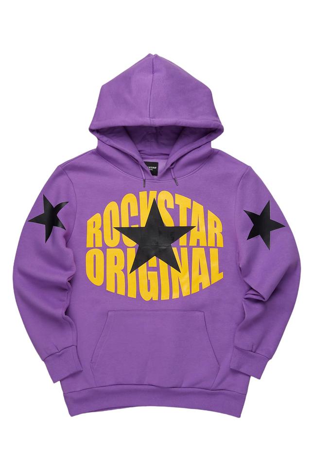 Hachi Purple/Yellow Graphic Hoodie Male Product Image