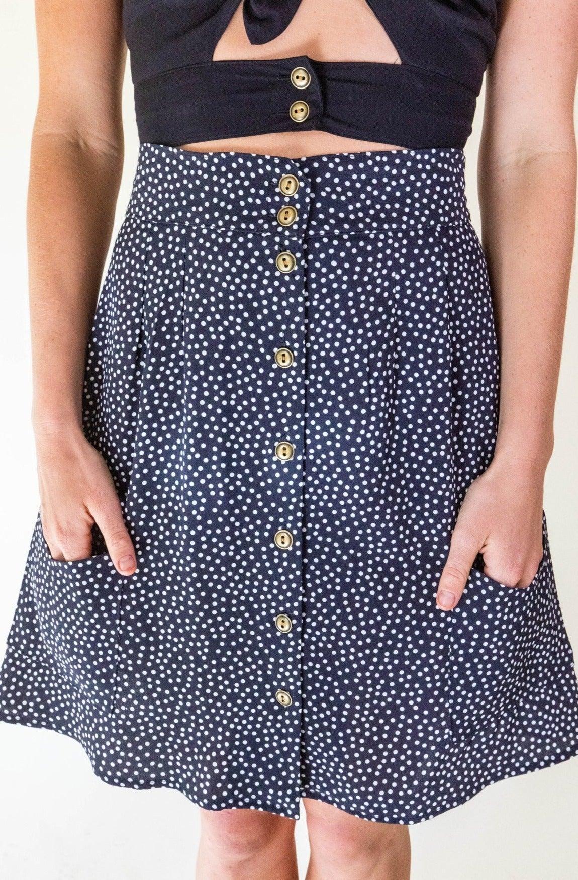 Rah Rah Skirt in Black Polka Dot Product Image