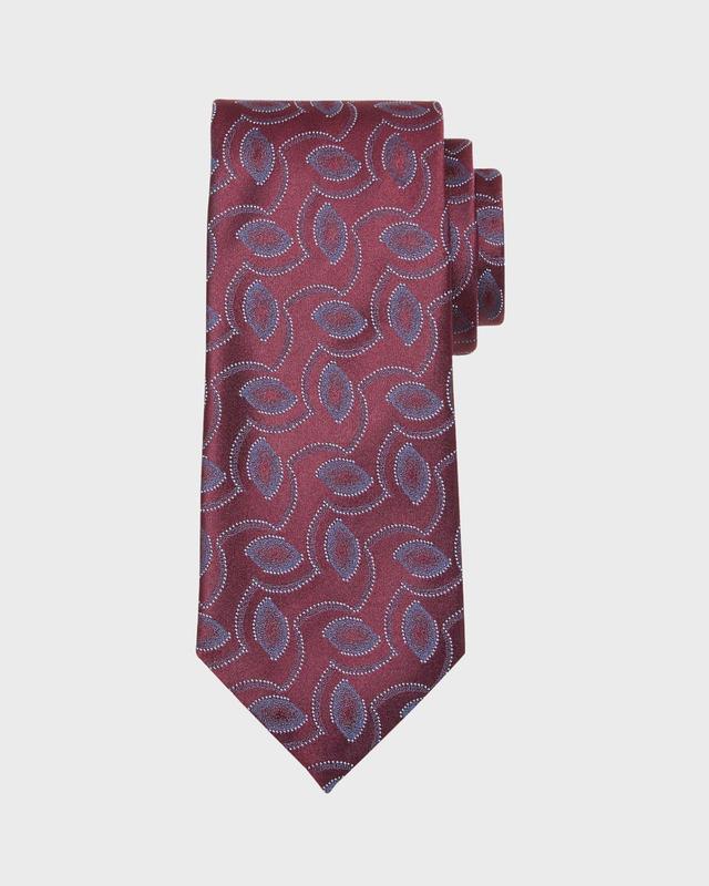 Mens Geometric Oval Jacquard Silk Tie Product Image