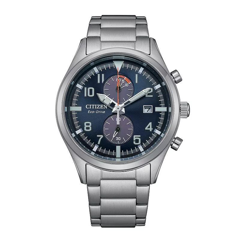 Citizen Mens Eco-Drive Stainless Steel Chronograph Bracelet Watch - CA7028-81L Blue Silver Product Image