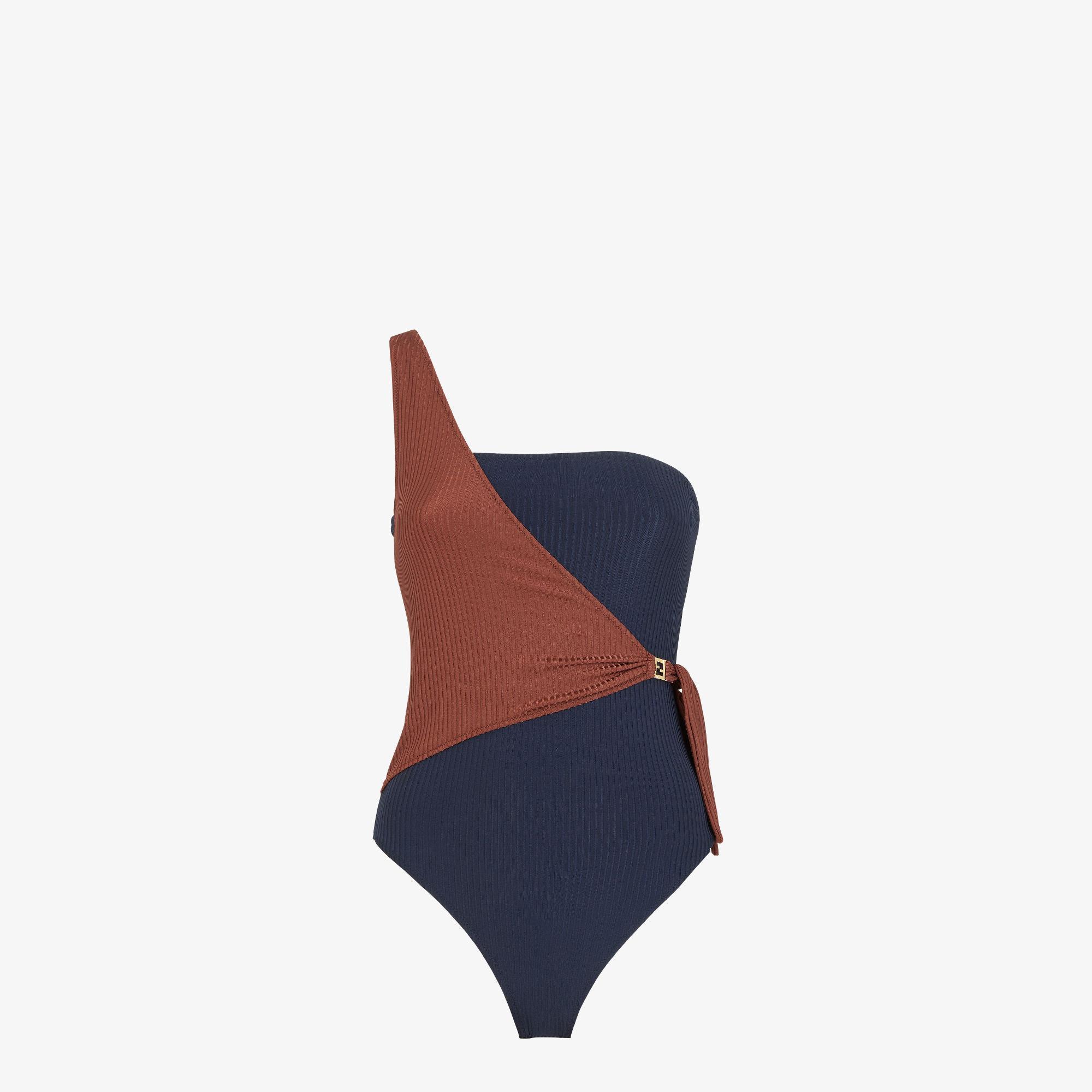 SwimsuitNavy blue and brown Lycra® swimsuit Product Image