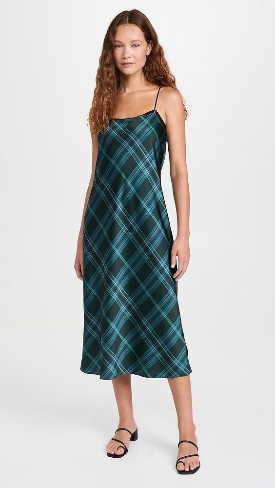 Vince Plaid Lace Trim Slip Dress | Shopbop Product Image