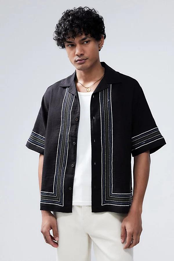 Urban Outfitters UO Fez Border Gauze Shirt Top Mens at Urban Outfitters Product Image