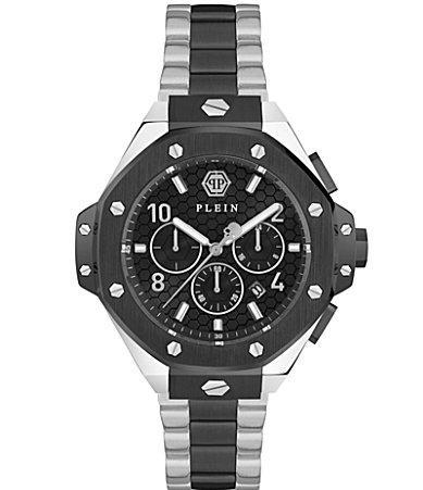 Philipp Plein Mens Chronograph Two-Tone Stainless Steel Bracelet Watch 46mm - Two Tone Product Image